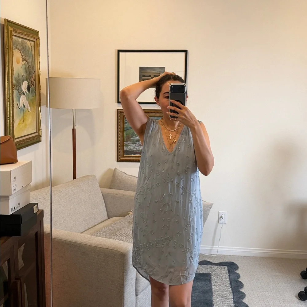 Chan Luu Light Blue Sleeveless Shift Dress - Picture 2 of 5